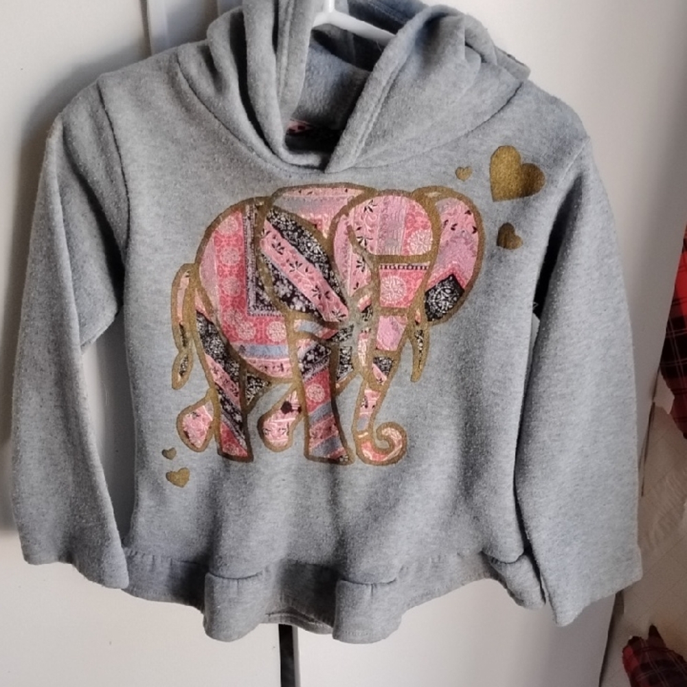 Wishful Park Gray and Pink Embellished Hoodie